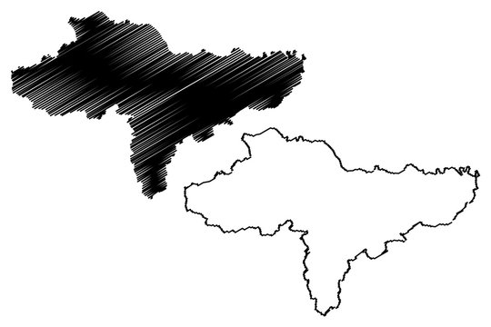 Varazdin County (Counties of Croatia, Republic of Croatia) map vector illustration, scribble sketch Varazdin map