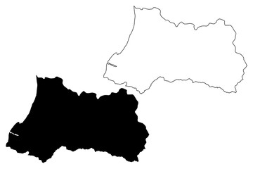 Adjara (Republic of Georgia - country, Administrative divisions of Georgia) map vector illustration, scribble sketch Autonomous Republic of Adjara map....