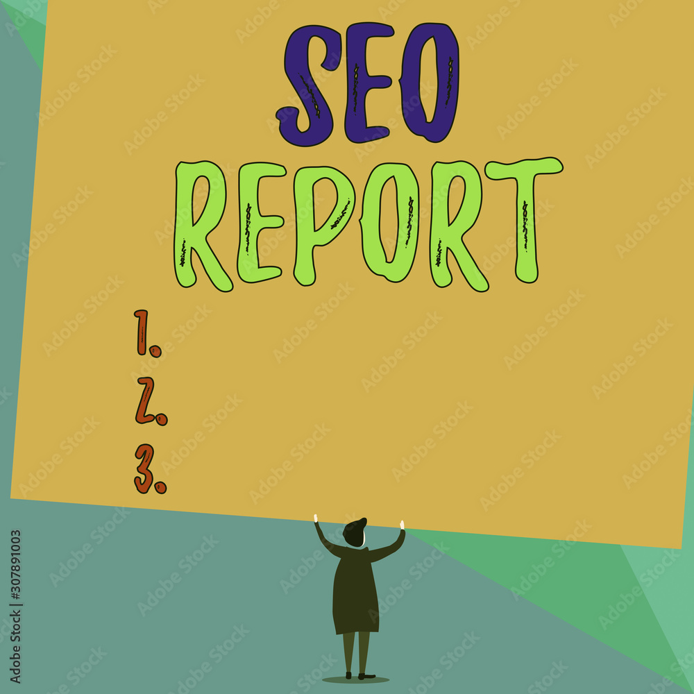 Aufkleber conceptual hand writing showing seo report. concept meaning notifying on how website is performing i