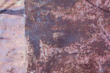 Rusty metal texture, rusty and oxidized metal background. Old metal iron wall.