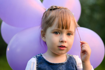 little girl with balloon