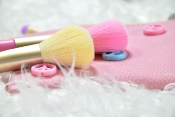 brush with cute pink bag