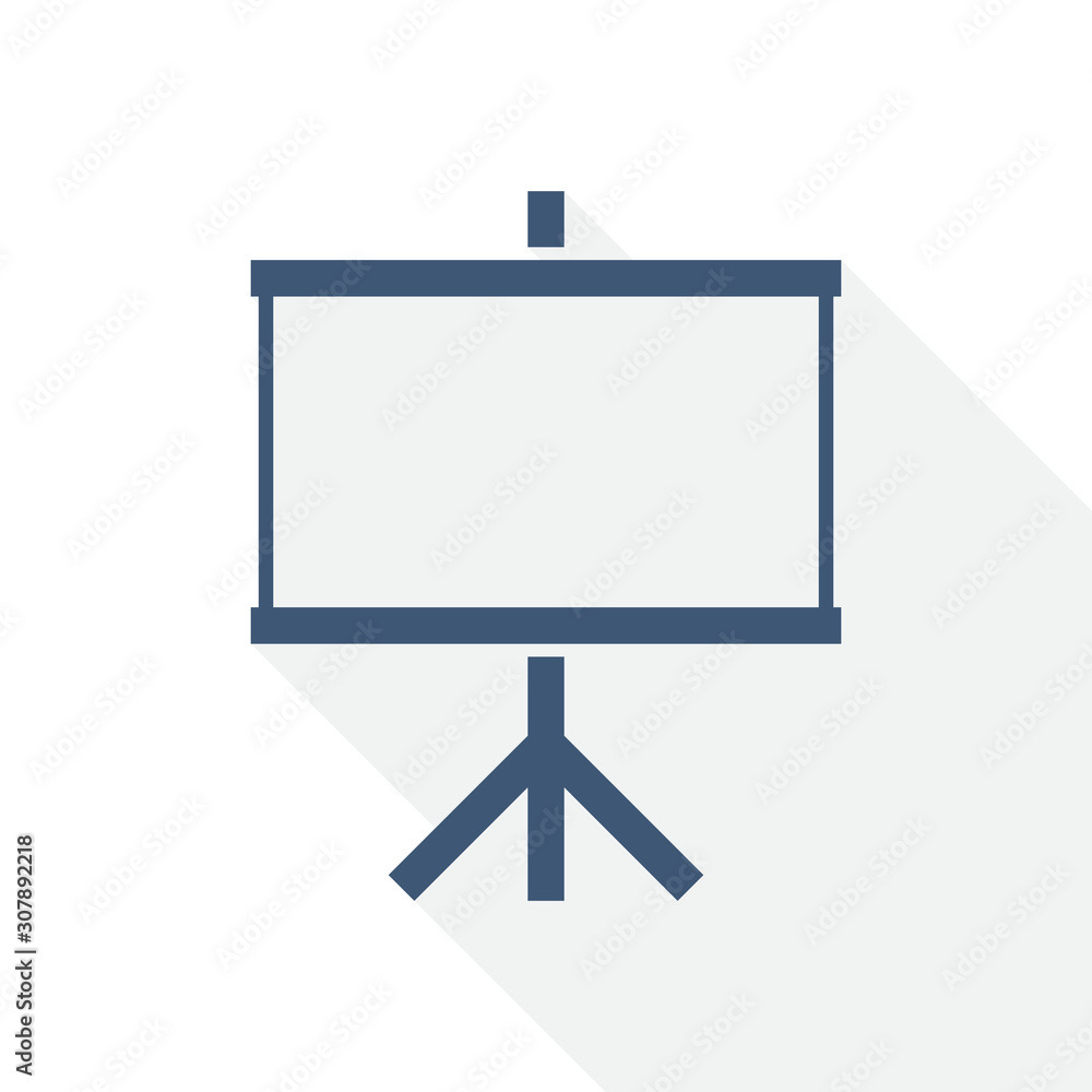 Aufkleber board icon, school, education, presentation concept flat design vector illustration in eps 10 with e