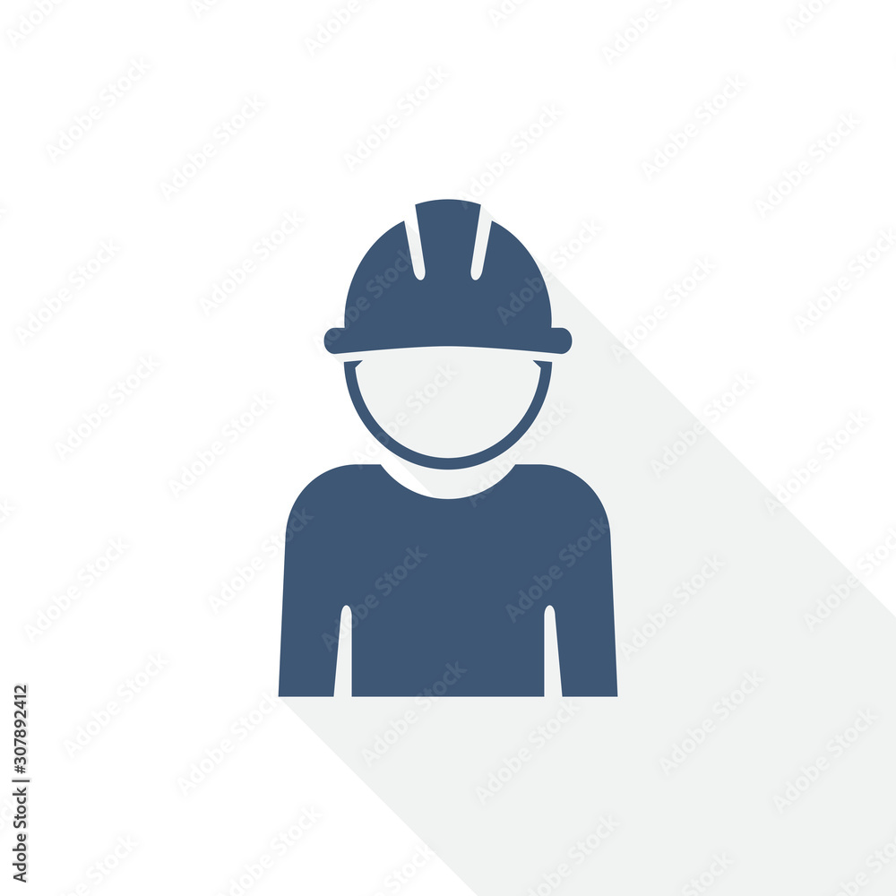 Aufkleber engineer icon, worker, manager, employee concept flat design vector illustration in eps 10 with empt