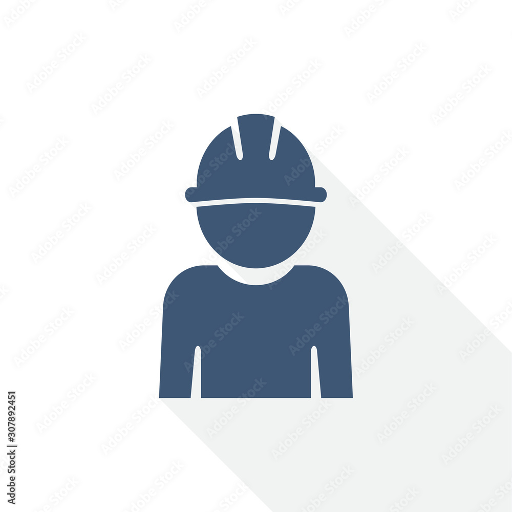 Aufkleber engineer icon, worker, manager, employee concept flat design vector illustration in eps 10 with empt