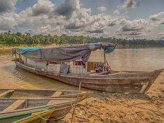 Fototapeta na wymiar Traditional, indian boats on the bank of the river