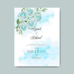 Naklejka na ściany i meble beautiful and elegant wedding invitation cards with floral themes
