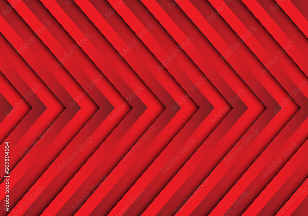 Aufkleber abstract red metallic arrow pattern design modern futuristic background texture vector illustration.
