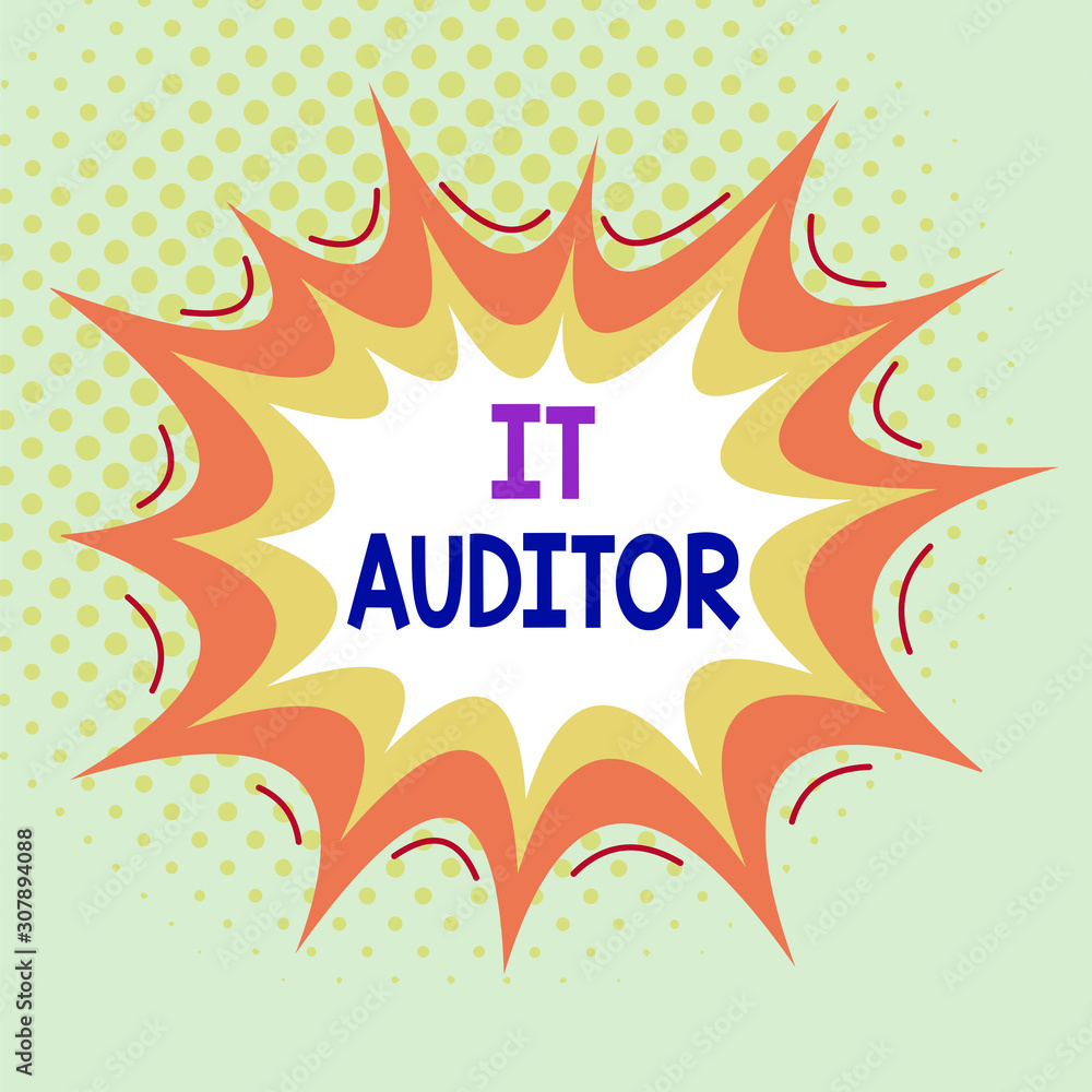 Poster word writing text it auditor. business photo showcasing demonstrating authorized to review and verif