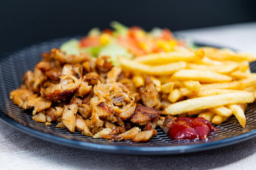 kebab of chicken and semolina in the oriental