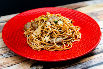 asian food noodles on the table