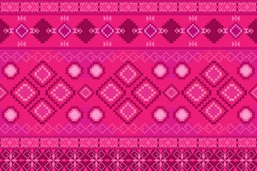 Ethnic Pattern Design Pink Background or Wallpaper.