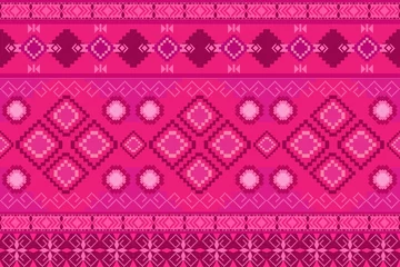 Ethnic Pattern Design Pink Background or Wallpaper.
