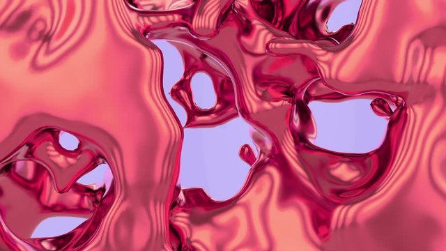 3d animation of weightless substance or liquid metal background. 