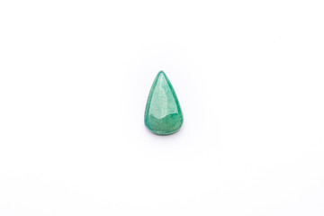 Green Natural Stone on White Background