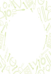 Frame with makeup pattern in green lines