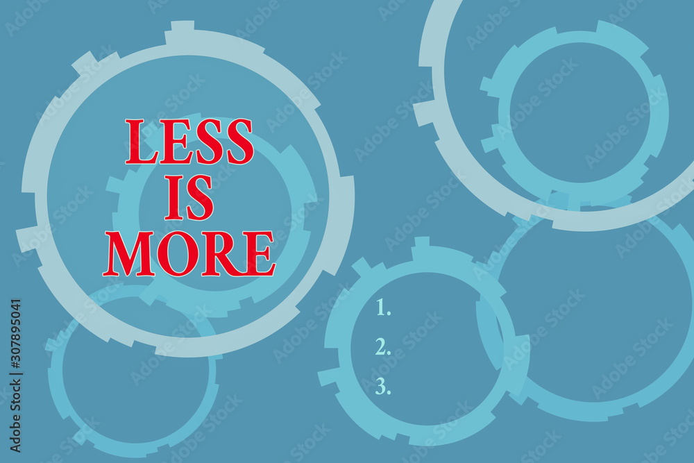 Poster text sign showing less is more. business photo text minimalist approach to artistic matter is more e