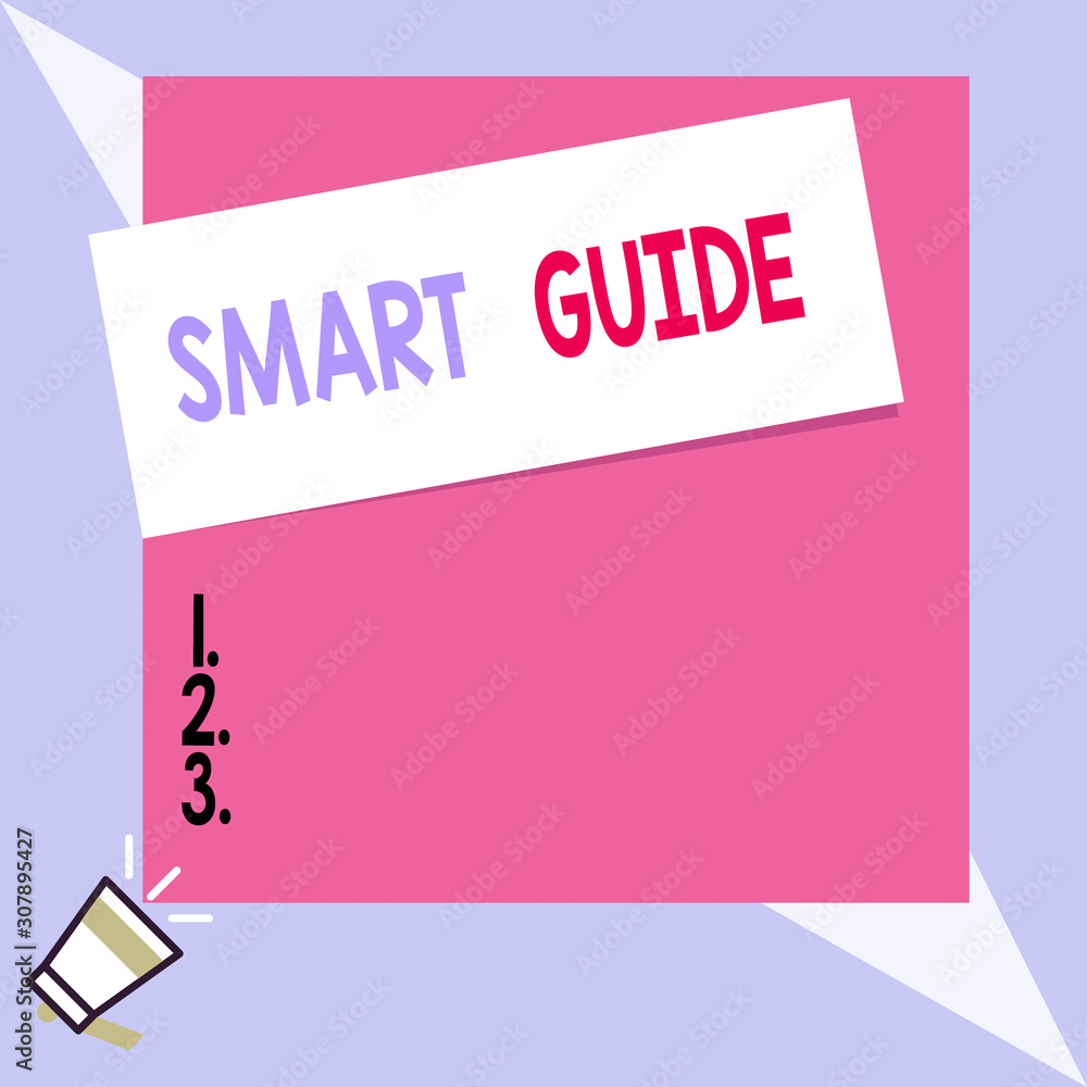 Poster text sign showing smart guide. business photo text used to guide the development of measurable goals