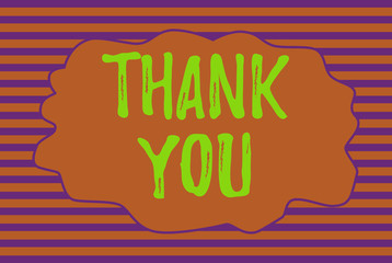 Text sign showing Thank You. Business photo text replaying on something good or greetings with pleased way Seamless horizontal lines background drawing lines. Simple wallpaper banner