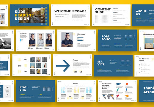 Business Presentation Layout with Arrows