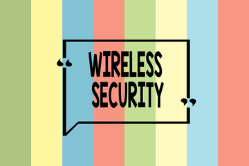 Writing note showing Wireless Security. Business concept for prevention of unauthorized access or damage to computers Seamless vertical lines background drawing lines wallpaper banner