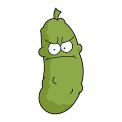 Angry Dill Pickle Cartoon