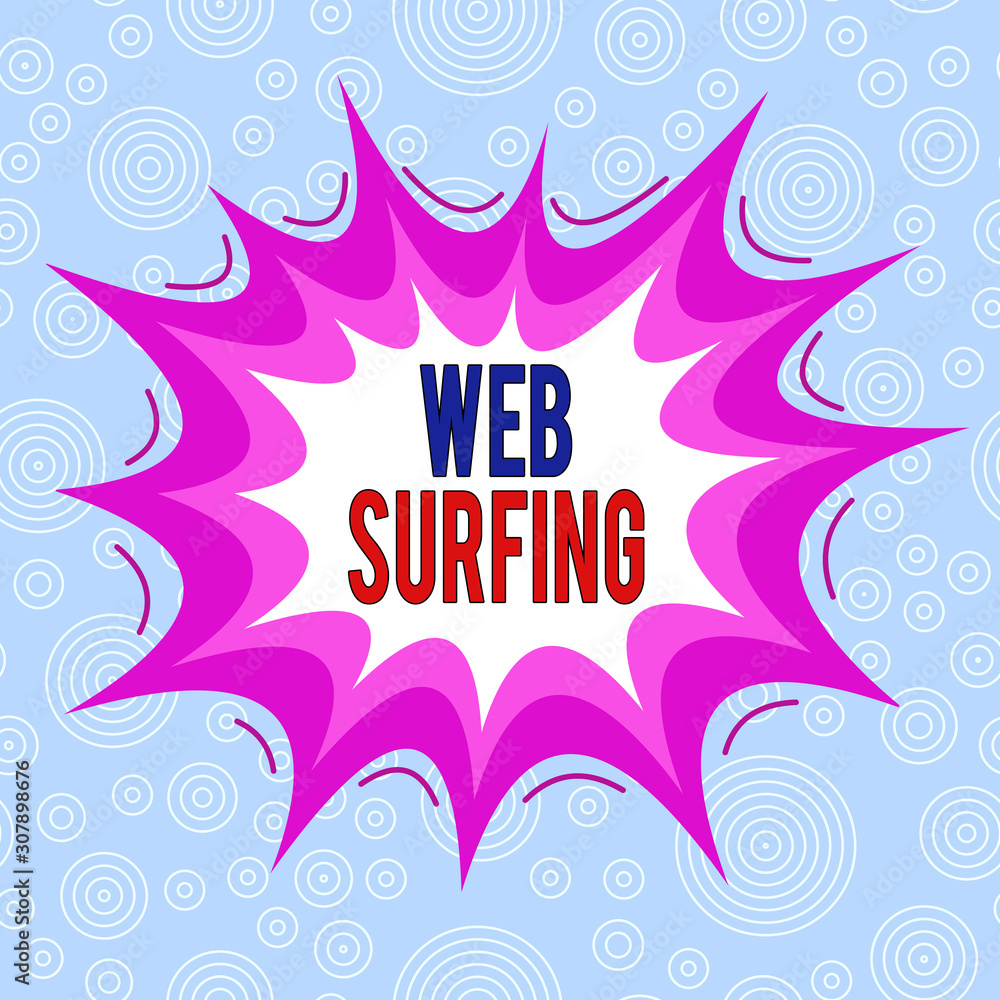 Poster conceptual hand writing showing web surfing. concept meaning jumping or browsing from page to page o