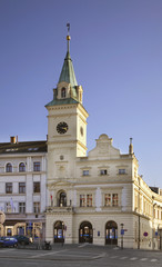 Fototapeta na wymiar Townhouse at Bohemian Paradise (Cesky raj) square in Turnov. Czech Republic