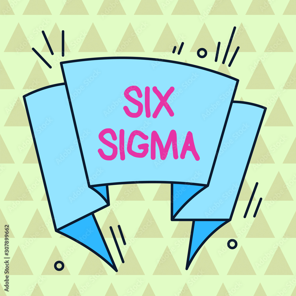 Poster writing note showing six sigma. business concept for set of analysisagement techniques intended to i