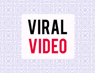 Writing note showing Viral Video. Business concept for the video that becomes popular through internet sharing Endless Geometric Outline Tiles Pattern in Line against Blue Background