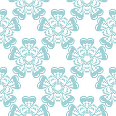 Fototapeta na wymiar Floral seamless background. Blue pattern on white