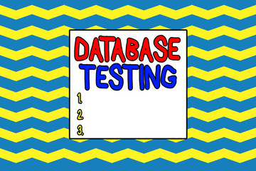 Fototapeta premium Handwriting text writing Database Testing. Conceptual photo involves the retrieved values from the database by the web Seamless wavy lines pattern. Abstract texture zigzag waving. Geometric