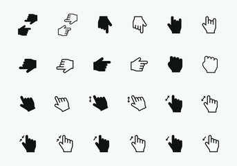 finger swipe arrow icon set for website and mobile concept