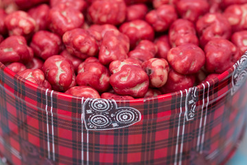 Christmas sweets, a jar full of bright colorful candies and candies