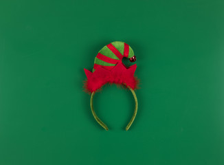 Santa Claus headband isolated on green background