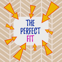 Word writing text The Perfect Fit. Business photo showcasing Puzzle pieces fitting Good teamwork Connection Integration Asymmetrical uneven shaped format pattern object outline multicolour design