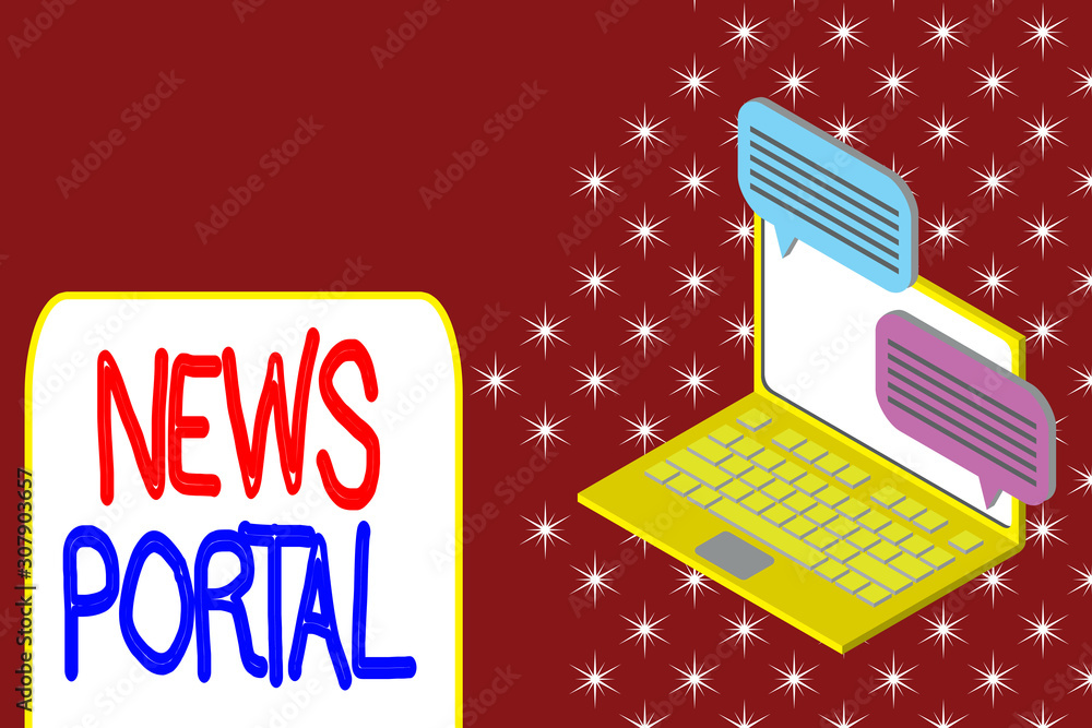 Poster conceptual hand writing showing news portal. concept meaning designed website that brings informatio