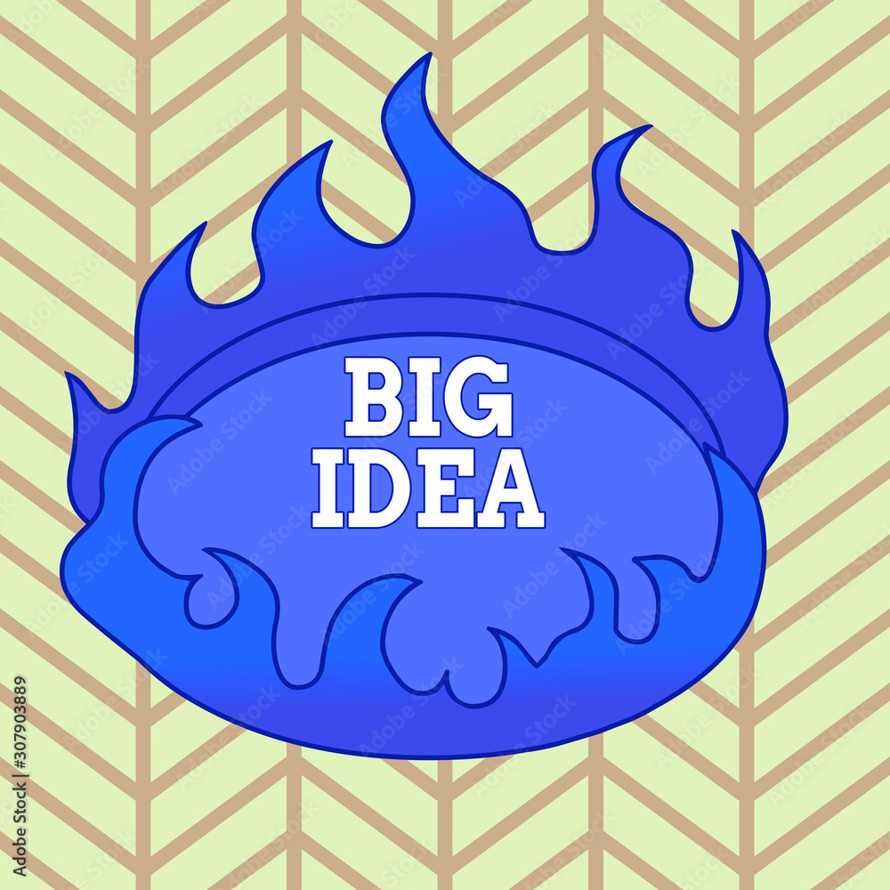 Poster handwriting text big idea. conceptual photo having great creative innovation solution or way of thin