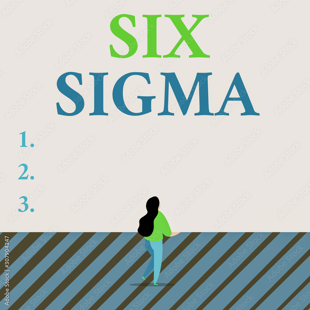 Poster writing note showing six sigma. business concept for set of analysisagement techniques intended to i