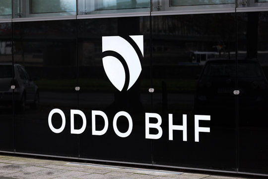 cologne, North Rhine-Westphalia/germany - 27 11 19: oddo bhf building sign in cologne germany