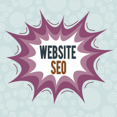 Conceptual hand writing showing Website Seo. Concept meaning tactics used to increase the amount of visitors to a website Asymmetrical uneven shaped pattern object multicolour design