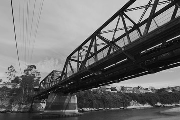 Naklejka premium bridge over the river