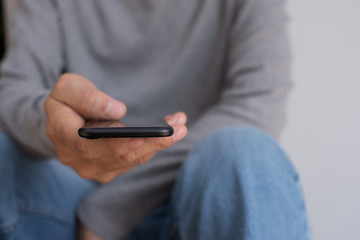 Man use smart phone