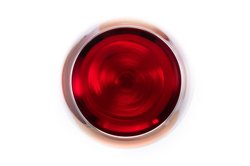 glass of red wine on white background