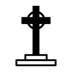 Tomb Stone Icon Vector Simple Design
