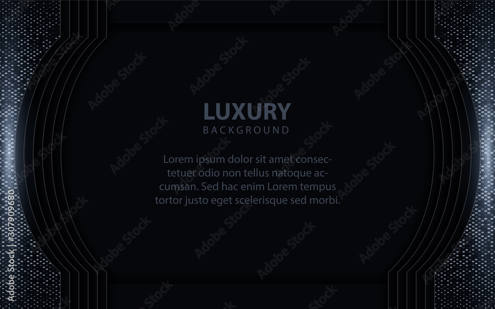 Poster abstract dark blue overlapping background a combination with light glitters and sparkle decoration. 