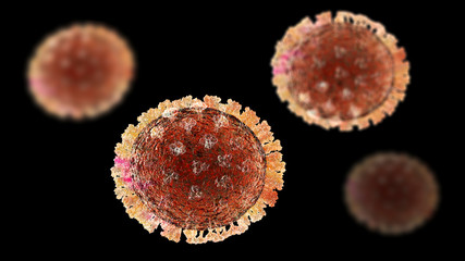 Influenza virus, medically accurate illustration