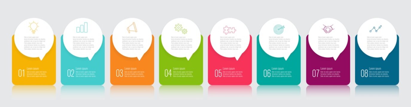 infographics design with speech bubble flat vector illustration