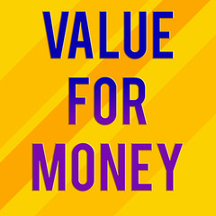 Naklejka premium Text sign showing Value For Money. Business photo text reference to something is well worth the money spent on it Square rectangle paper sheet loaded with full creation of pattern theme