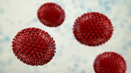 Influenza virus, medically accurate illustration